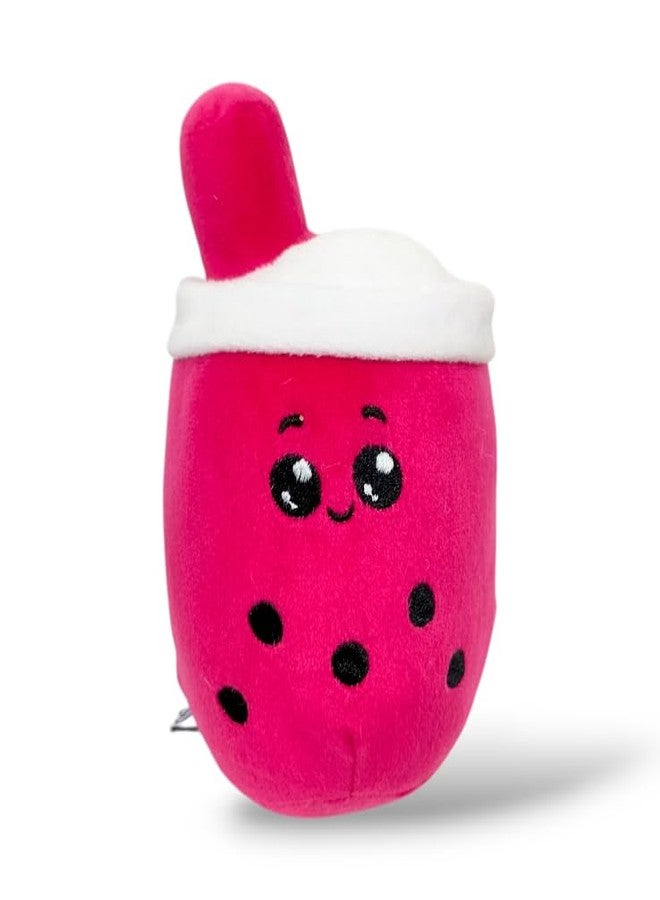Yey Soft Fabric Boba plushie Bubble Tea Stuffed Animals, Soft Squishy Milk Tea Plush Cuddle Toy for Girls & Boys Kids Babies Birthday Gift 7 inches (Pink & Yellow) - Image 2